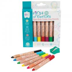 First Creations Easi Grip Triple One Wooden Pencils 6 Pack