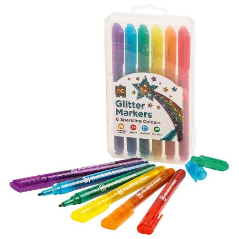 Glitter Markers 6 Pack