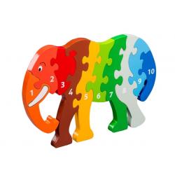 1 -10 Wooden Elephant Puzzle