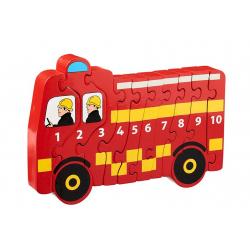 1 - 10 Wooden Fire Engine Puzzle
