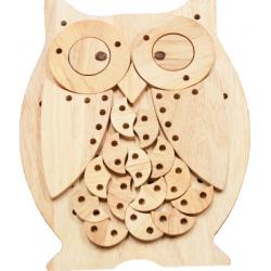 Wooden Lacing Owl